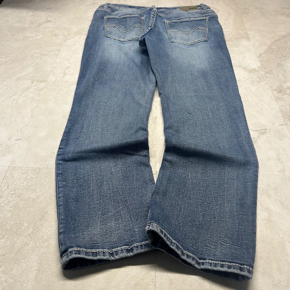 BKE Jake Straight Leg Jeans Blue Mens 36S Medium Wash Thick Stitch Denim